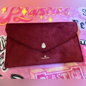 Swarovski Burgundy Clutch Bag